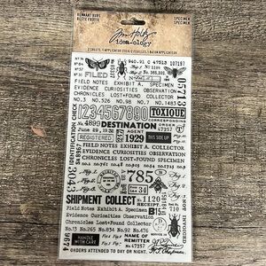 Tim Holtz idea-ology Remnant Rubs “Soecimen” craft supplies